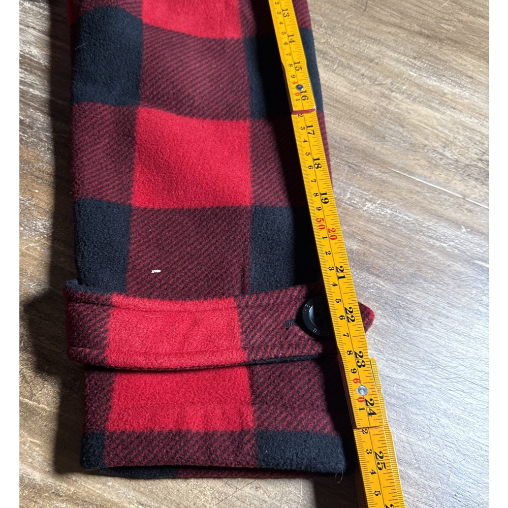 Ike Behar Buffalo Red Black Plaid Womens Fleece Belted Jacket XL - Picture 6 of 10